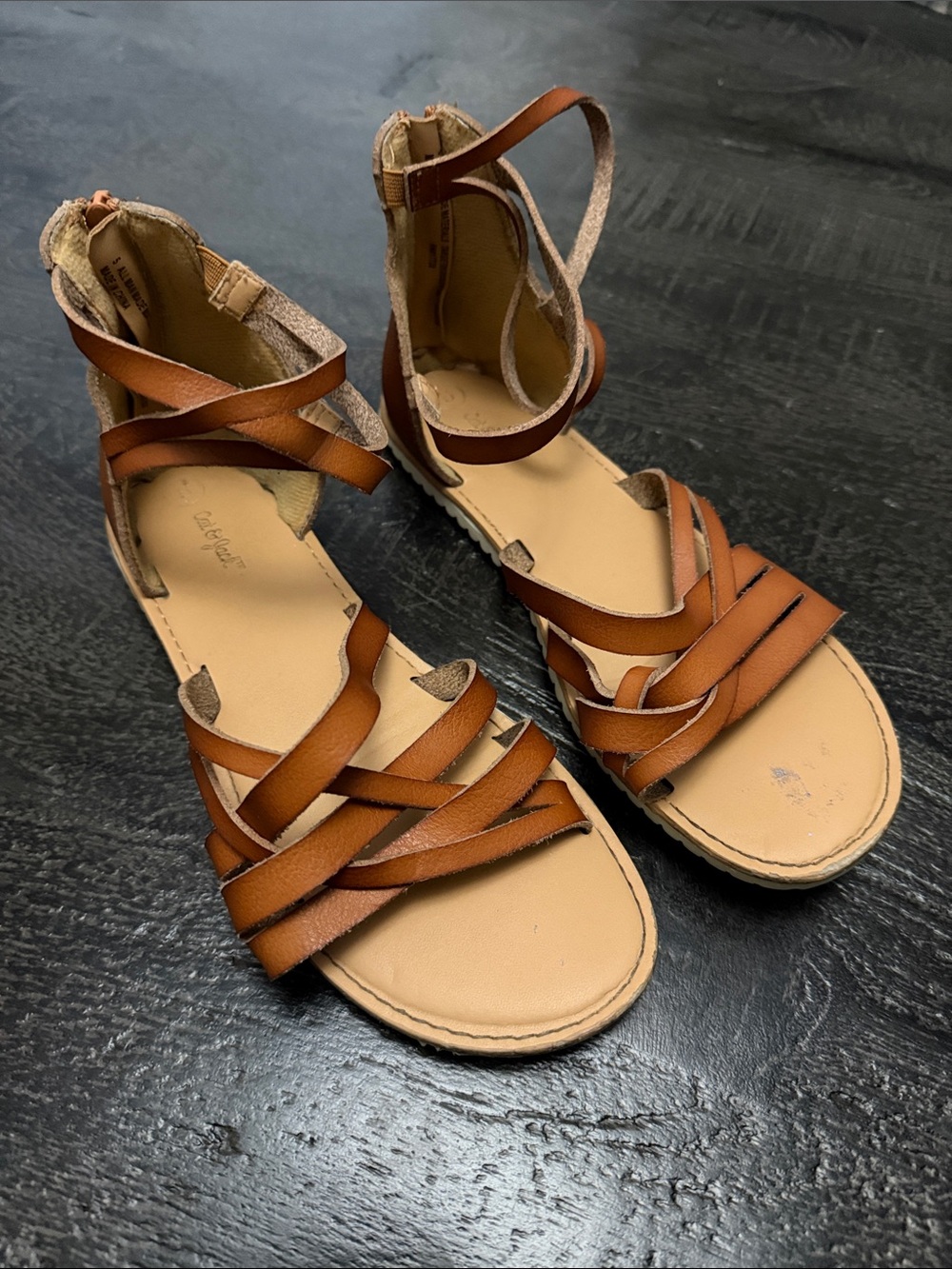 Cat & Jack Tan Brown Strappy Girls' Sandals